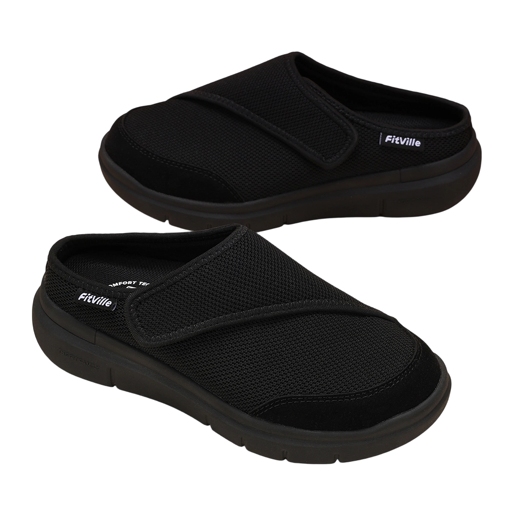 Espadrille Slip On - FitVille Women's Orthopedic Slippers Wide Fleece