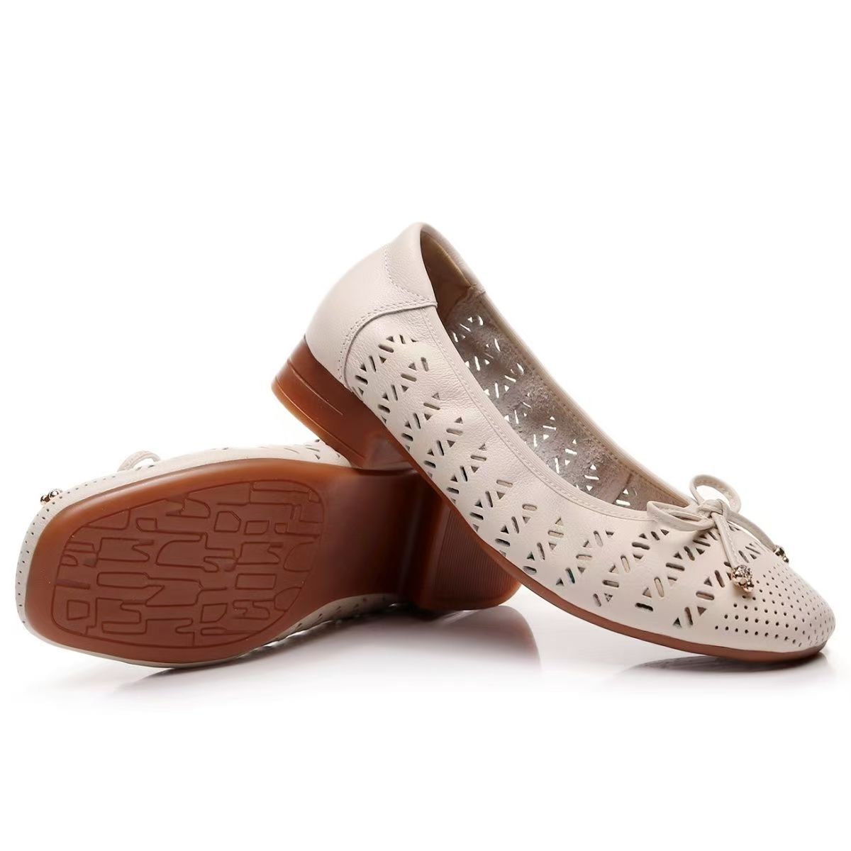 Women's Genuine Leather Hollow - Casual Sandal Leather 评论和价格