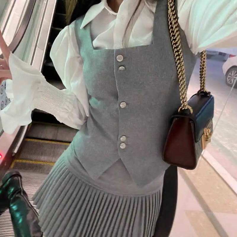 Women Sets Preppy Style Chic S - Shirt Camp Collar 评论和价格